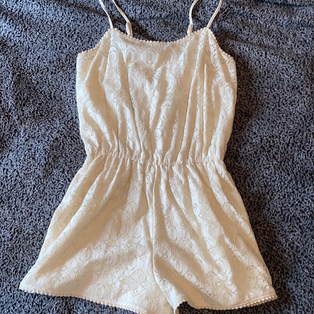 Ivory lace romper